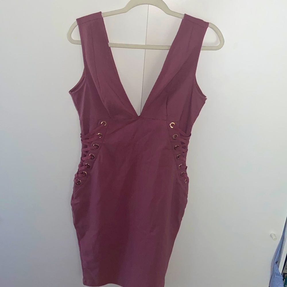 Pink Dress w/ Laced-Up Siding
